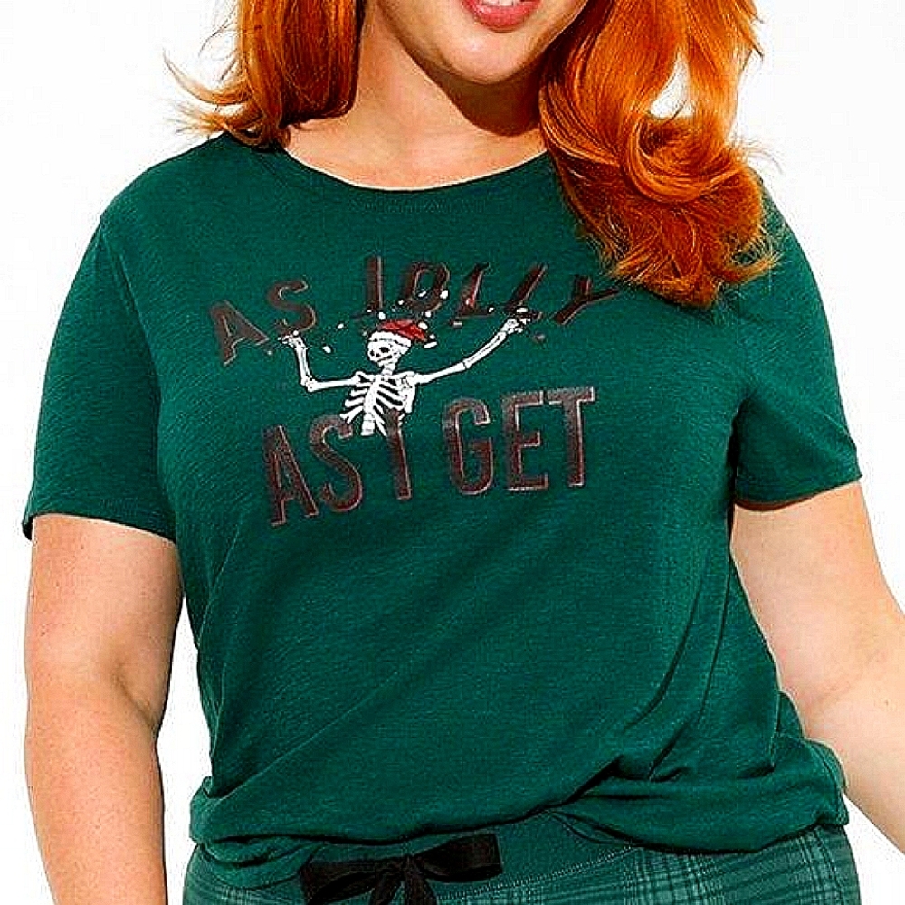 ❤️NWT TORRID TEE - SANTA SKELETON TEE CHRISTMAS HOLIDAY - PLUS SIZE - Picture 10 of 13